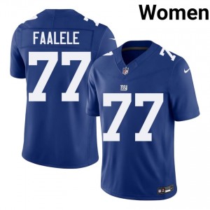 #77 Daniel Faalele New York Giants Women Gameday Football Stitched Jersey - Royal Edition 91871727