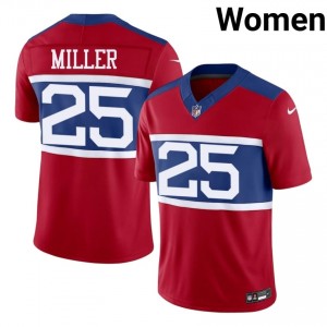 #25 Dante Miller Big Blue Women Professional Football Embroidery Jersey - Red Edition 28820230