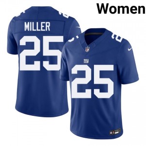#25 Dante Miller New York Giants Women Exclusive Football Embroidery Jersey - Royal Edition 75794179