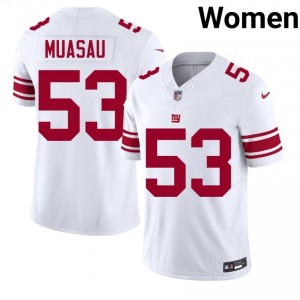 NY Giants Darius Muasau #53 Women Gameday Football Stitched Jersey - White Edition 23844116