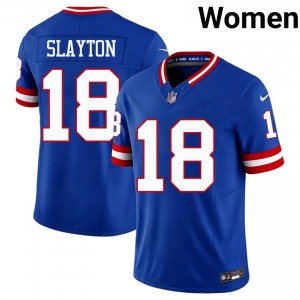 New York Giants Darius Slayton #18 Women Classic Football Stitched Jersey - Royal Throwback Edition 75293843
