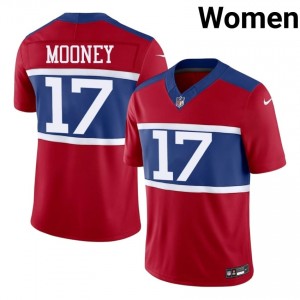 #17 Darnell Mooney NY Giants Women Premium Football Stitch Jersey - Red Edition 50858262
