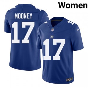 #17 Darnell Mooney Giants Women Elite Thread Football Stitch Jersey - Royal Edition 97965189