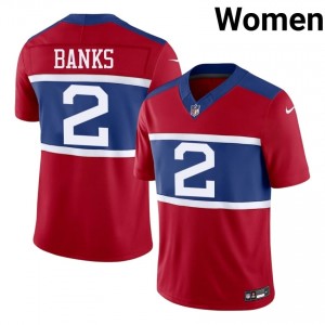 #2 Deonte Banks Giants Women Professional Football Stitch Jersey - Red Edition 80768505