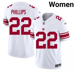 Giants Dru Phillips #22 Women Premium Football Stitch Jersey - White Edition 93733005