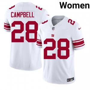NY Giants Elijah Campbell #28 Women NFL Football Stitched Jersey - White Edition 94673839
