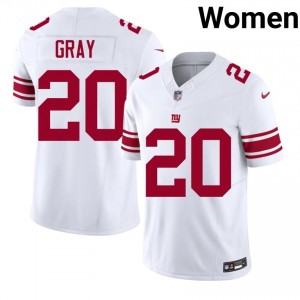 NYG Eric Gray #20 Women Premium Football Sewn Jersey - White Edition 54902626