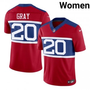 #20 Eric Gray Giants Women Gameday Football Stitch Jersey - Red Edition 87121624