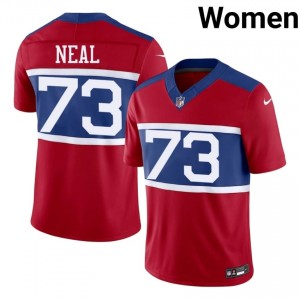 #73 Evan Neal NYG Women Classic Football Sewn Jersey - Red Edition 41514698