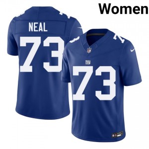 #73 Evan Neal NY Giants Women Iconic Football Stitch Jersey - Royal Edition 62638708