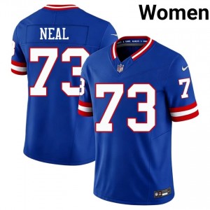 New York Giants Evan Neal #73 Women Essential Football Embroidery Jersey - Royal Throwback Edition 39454542