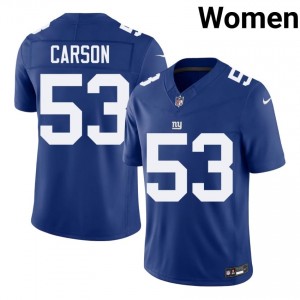 #53 Harry Carson NY Giants Women Original Football Stitched Jersey - Royal Edition 43597747
