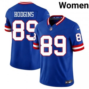 NYG Isaiah Hodgins #89 Women Iconic Football Sewn Jersey - Royal Throwback Edition 48343145