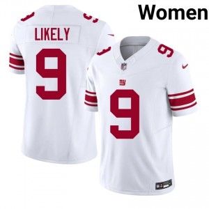 NY Giants Isaiah Likely #9 Women Premium Football Stitch Jersey - White Edition 16226496