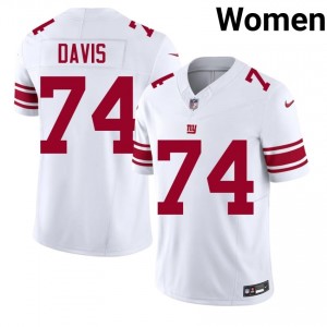 NY Giants J.C. Davis #74 Women Licensed Football Stitch Jersey - White Edition 14275680