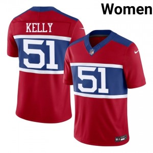 #51 Jack Kelly Giants Women Licensed Football Stitch Jersey - Red Edition 60456235
