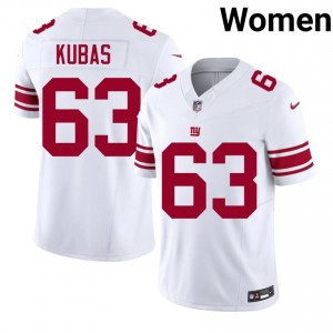 Big Blue Jake Kubas #63 Women Professional Football Embroidery Jersey - White Edition 71216459