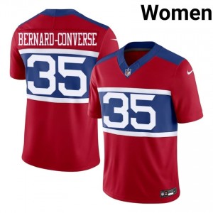 #35 Jarrick Bernard-Converse NY Giants Women Classic Football Stitched Jersey - Red Edition 55837832