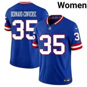 New York Giants Jarrick Bernard-Converse #35 Women Essential Football Stitched Jersey - Royal Throwback Edition 81636541