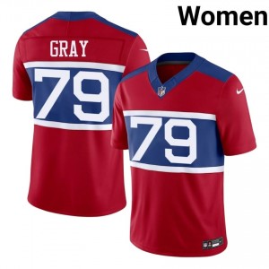 #79 Jarrod Gray NYG Women Player Football Sewn Jersey - Red Edition 52787178