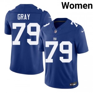 #79 Jarrod Gray NY Giants Women Premium Football Stitch Jersey - Royal Edition 77658476