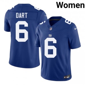 #6 Jaxson Dart New York Giants Women Classic Football Embroidery Jersey - Royal Edition 56346009