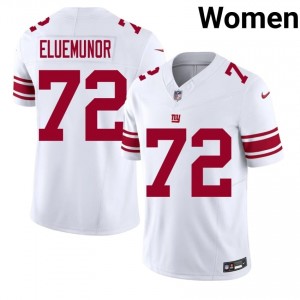 NY Giants Jermaine Eluemunor #72 Women Authentic Football Stitched Jersey - White Edition 73125979