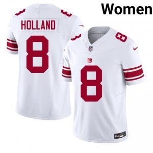 NY Giants Jevon Holland #8 Women Exclusive Football Stitched Jersey - White Edition 17586223
