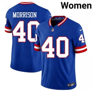 NY Giants Joe Morrison #40 Women Gameday Football Stitch Jersey - Royal Throwback Edition 50992249