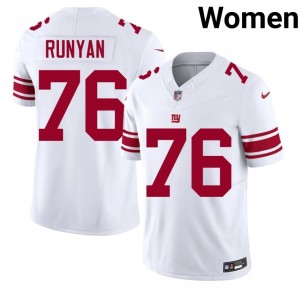 NYG Jon Runyan #76 Women Authentic Football Sewn Jersey - White Edition 55465677