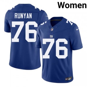 #76 Jon Runyan New York Giants Women Elite Thread Football Stitched Jersey - Royal Edition 55754983