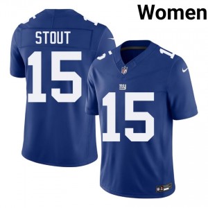 #15 Jordan Stout New York Giants Women Limited Football Embroidery Jersey - Royal Edition 38869232