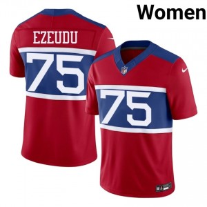 #75 Joshua Ezeudu NY Giants Women NFL Football Stitched Jersey - Red Edition 36404224