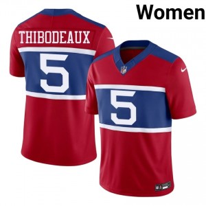 #5 Kayvon Thibodeaux New York Giants Women Player Football Stitched Jersey - Red Edition 80402566