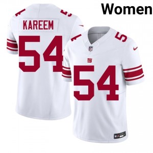 Giants Khalid Kareem #54 Women Pro Cut Football Stitch Jersey - White Edition 99255800