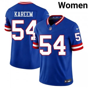 New York Giants Khalid Kareem #54 Women Durable Football Stitched Jersey - Royal Throwback Edition 21047022