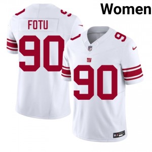 New York Giants Leki Fotu #90 Women Original Football Embroidery Jersey - White Edition 18413855
