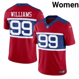 #99 Leonard Williams NYG Women Essential Football Sewn Jersey - Red Edition 44204115