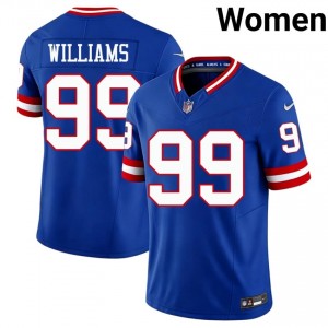 New York Giants Leonard Williams #99 Women Premium Football Embroidery Jersey - Royal Throwback Edition 54479390