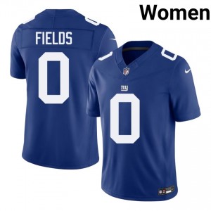 #0 Malachi Fields New York Giants Women Iconic Football Embroidery Jersey - Royal Edition 13414118