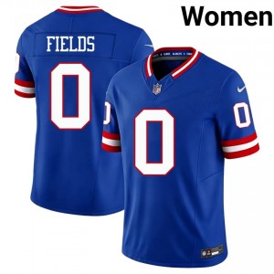 NY Giants Malachi Fields #0 Women Essential Football Stitched Jersey - Royal Throwback Edition 93048484