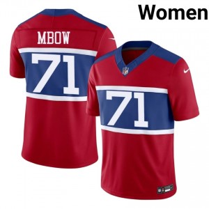 #71 Marcus Mbow Giants Women Pro Cut Football Stitch Jersey - Red Edition 19427099