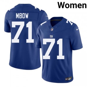 #71 Marcus Mbow New York Giants Women Durable Football Stitched Jersey - Royal Edition 27813316