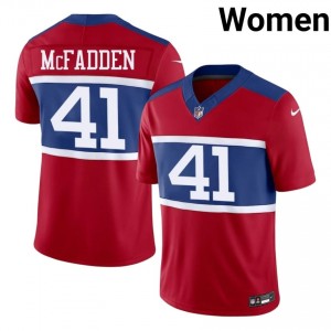 #41 Micah McFadden NYG Women Original Football Sewn Jersey - Red Edition 62636608