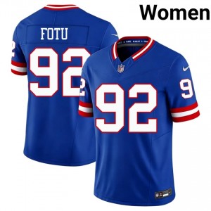 New York Giants Michael Strahan #92 Women Durable Football Embroidery Jersey - Royal Throwback Edition 32169505