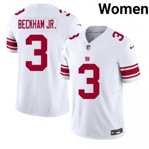 NY Giants Odell Beckham Jr. #3 Women Iconic Football Stitched Jersey - White Edition 42955824