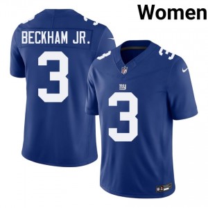 #3 Odell Beckham Jr. NYG Women Player Football Sewn Jersey - Royal Edition 57232363