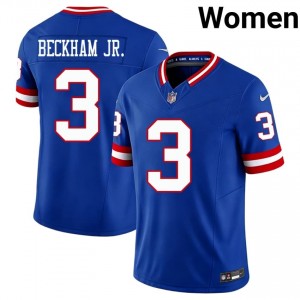 Big Blue Odell Beckham Jr. #3 Women NFL Football Embroidery Jersey - Royal Throwback Edition 77015221