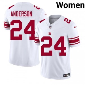 Giants Ottis Anderson #24 Women NFL Football Stitch Jersey - White Edition 10542614