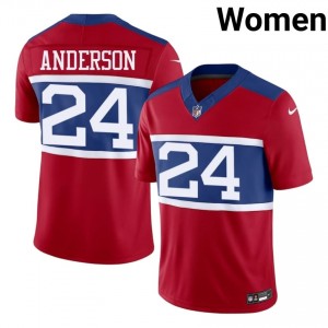 #24 Ottis Anderson NY Giants Women Player Football Stitched Jersey - Red Edition 67125560